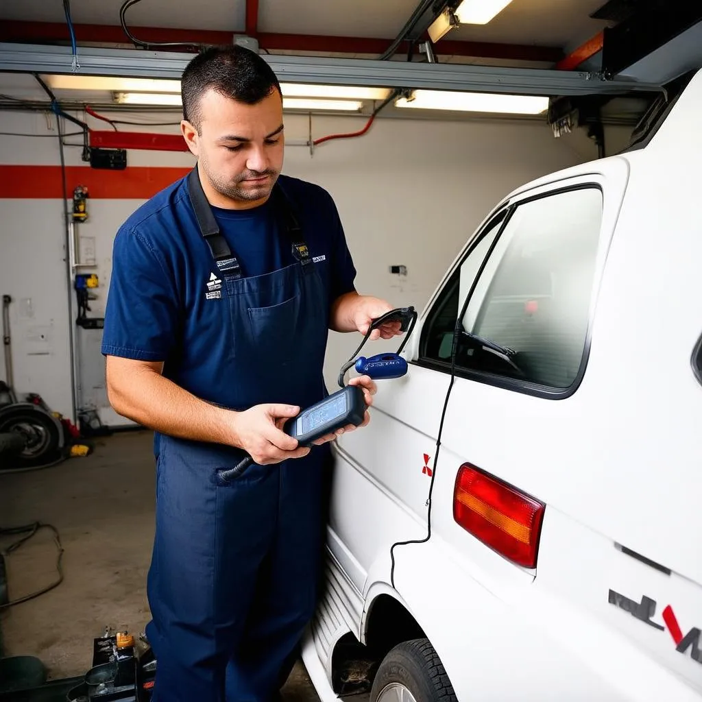 OBD scanner in use